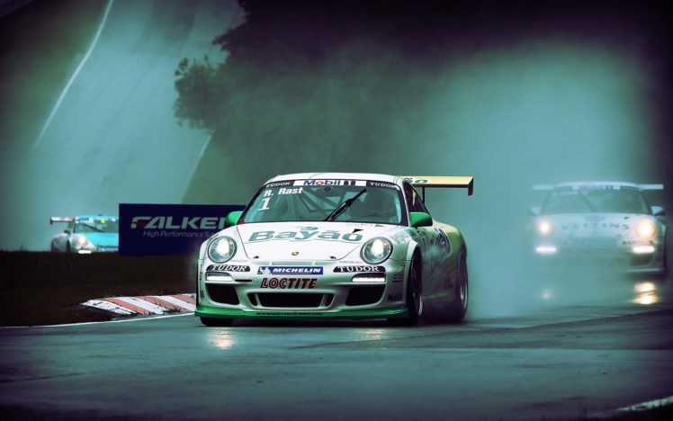 rain, Mist, Racing, Porsche, 911, Gt3 HD Wallpaper Desktop Background