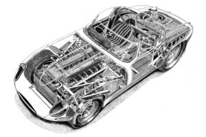 1964, Jaguar, E type, Lightweight, Roadster, Series i, Supercar, Race, Racing, Classic, Interior, Engine