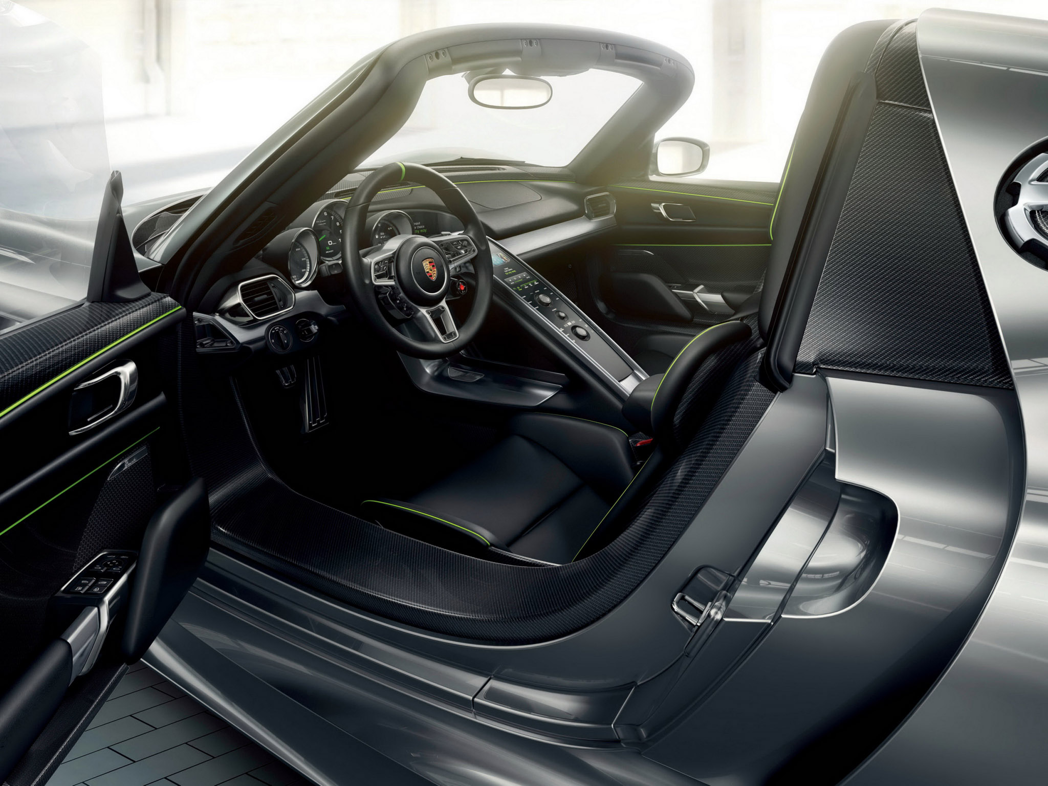 2014, Porsche, 918, Spyder, Supercar, Interior Wallpaper