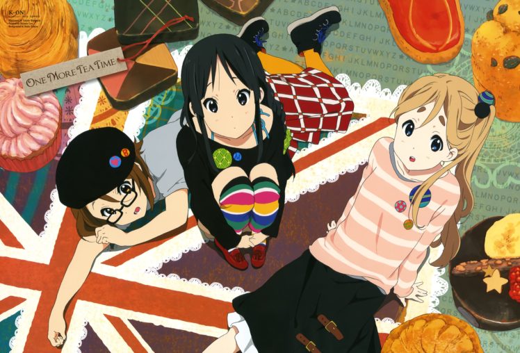 on , Hirasawa, Yui, Union, Jack, Akiyama, Mio, Kotobuki, Tsumugi, Meganekko, Anime, Girls HD Wallpaper Desktop Background