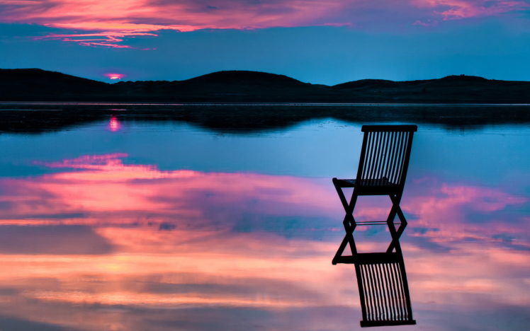 lake, Chair HD Wallpaper Desktop Background