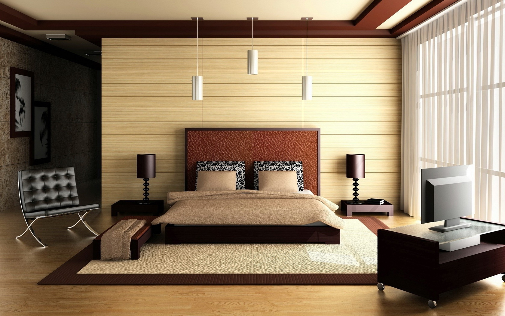 bedroom, Bed, Architecture, Interior, Design Wallpaper