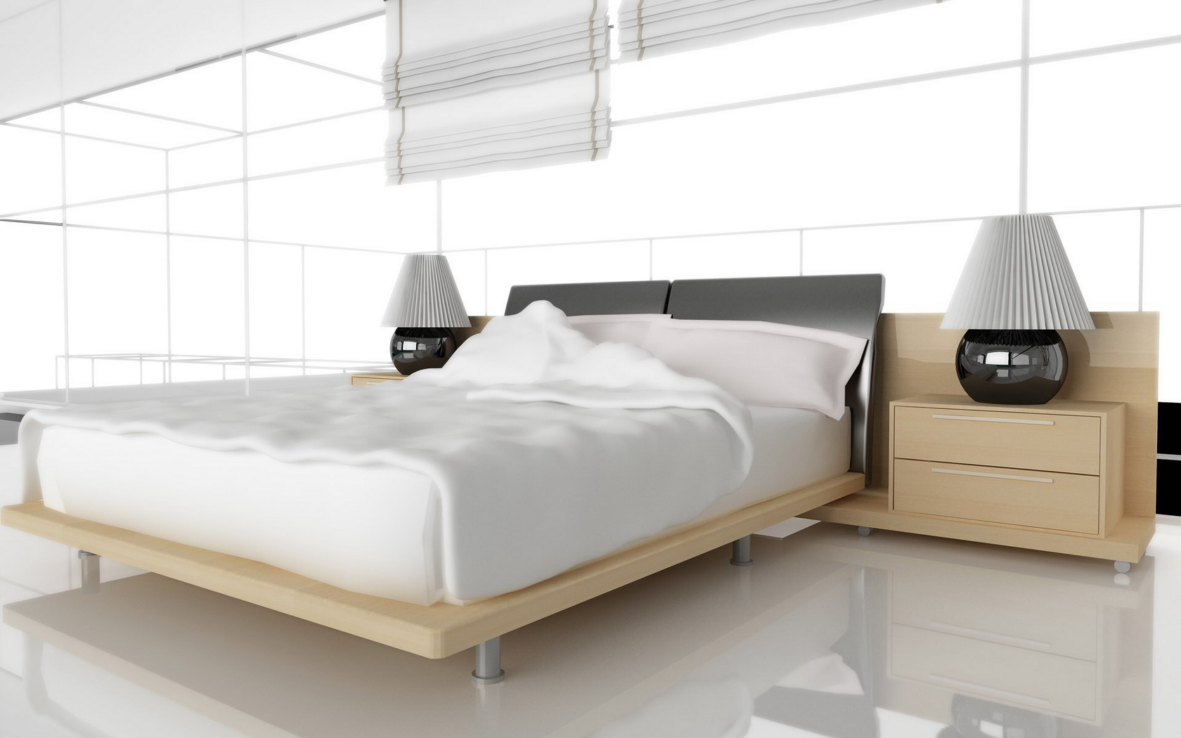 bedroom, Bed, Architecture, Interior, Design Wallpaper