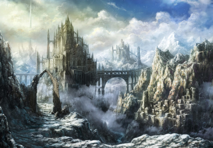 original, Building, Clouds, Landscape, Original, Scenic, Snow, Tomaknights HD Wallpaper Desktop Background