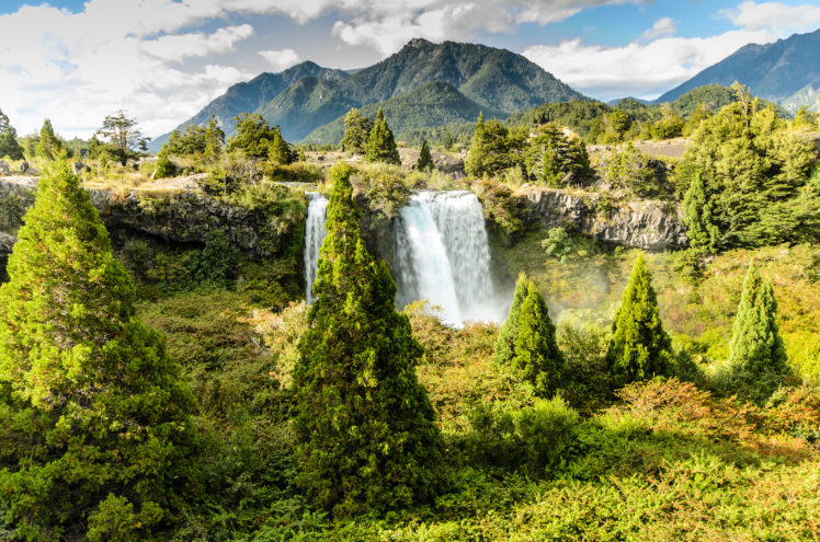 truful truful, Waterfall, Mountains, Trees HD Wallpaper Desktop Background