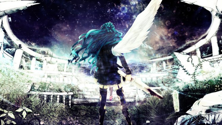 vocaloid, Angel, Hatsune, Miku, Jaehito HD Wallpaper Desktop Background