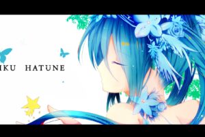 vocaloid, Blue, Hair, Close, Flowers, Hatsune, Miku, Tears, Vocaloid