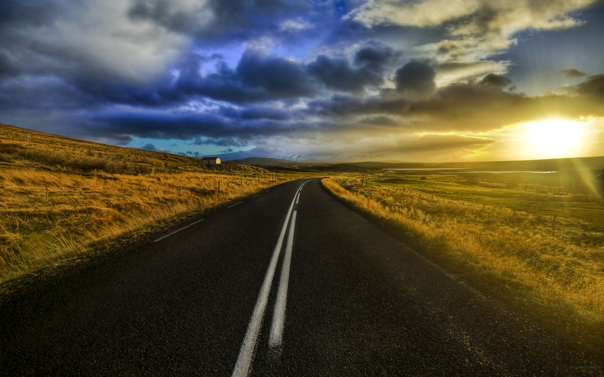 clouds, Landscapes, Nature, Roads, Skyscapes Wallpaper