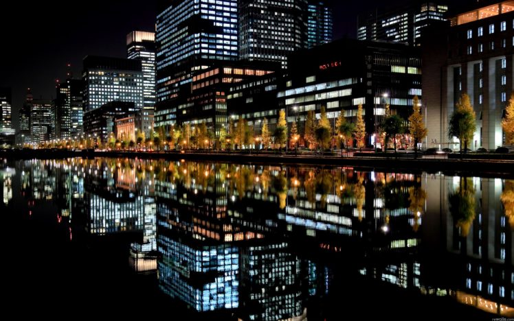 nature, Night, City, Lights, Rivers HD Wallpaper Desktop Background