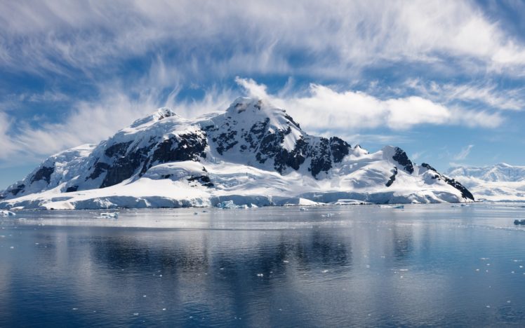 water, Ice, Mountains, Clouds, Landscapes, Cold, Skyscapes HD Wallpaper Desktop Background