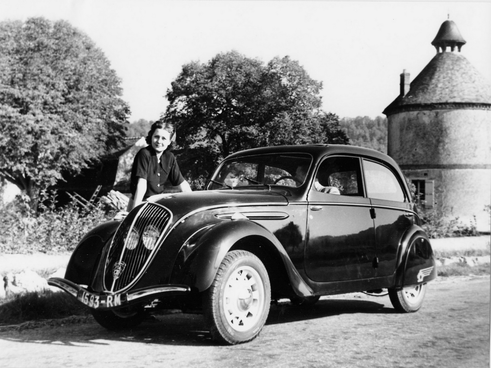 1938, Peugeot, 2, 02berline, Retro Wallpaper