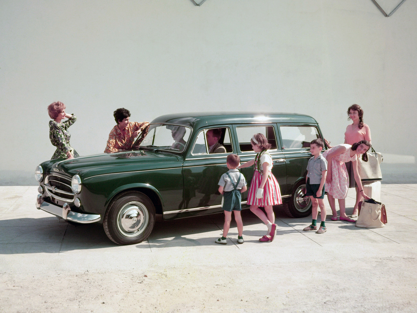 1955, Peugeot, 403, Familiale, Stationwagon, Retro Wallpaper