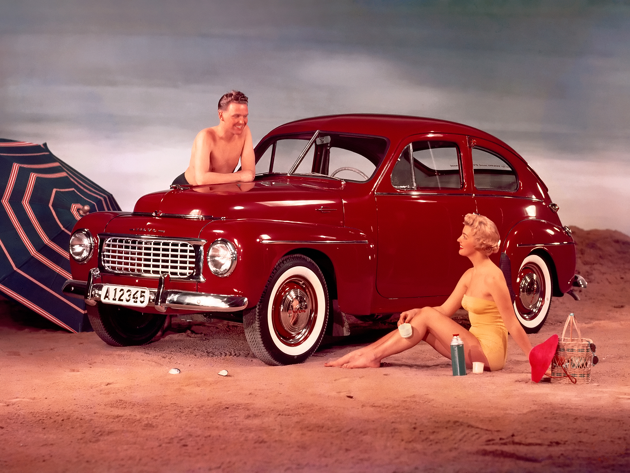 1955, Volvo, Pv444, Ks, Retro Wallpaper