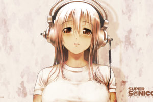 headphones, Girl, Anime, Nitroplus, Super, Sonico, Tsuji, Santa