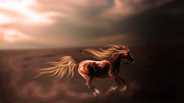 horses, Art, Painting, Fantasy HD Wallpaper Desktop Background