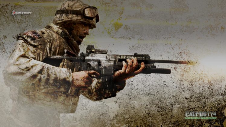 call, Of, Duty, 4, Warrior, Soldier, Weapon, Gun HD Wallpaper Desktop Background