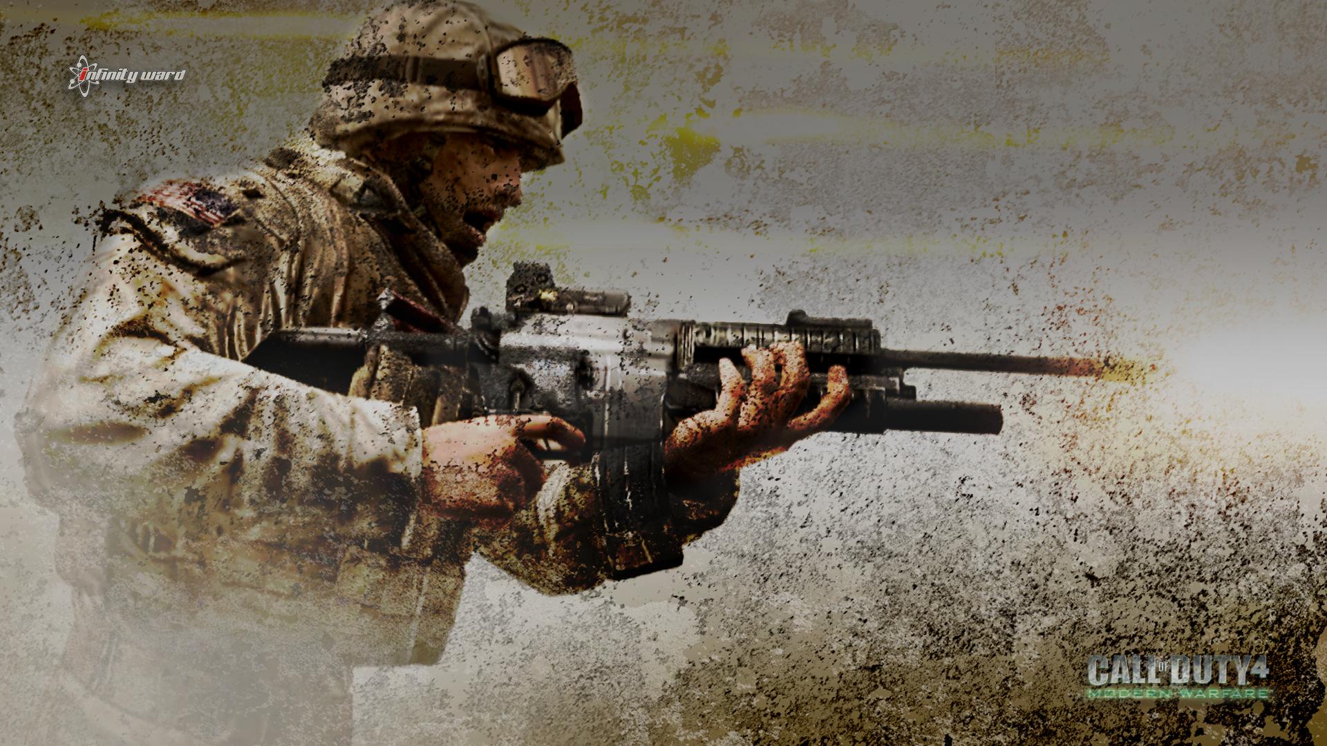 call, Of, Duty, 4, Warrior, Soldier, Weapon, Gun Wallpaper