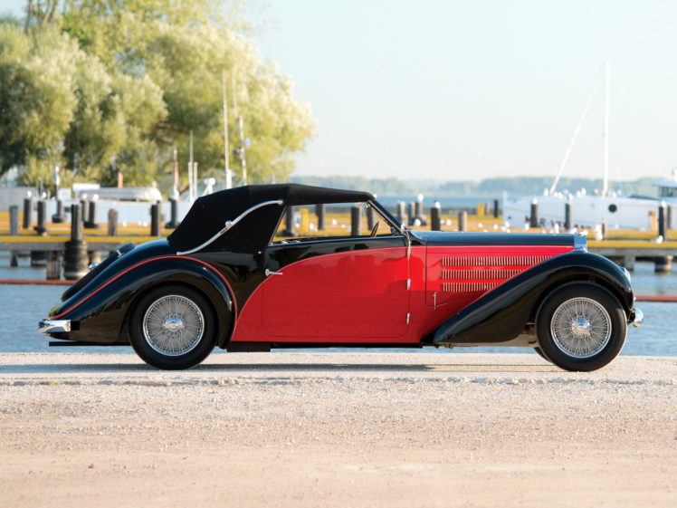 1937, Bugatti, Type 57, Stelvio, Cabriolet, By, Gangloff, 57569, Retro, Convertible HD Wallpaper Desktop Background