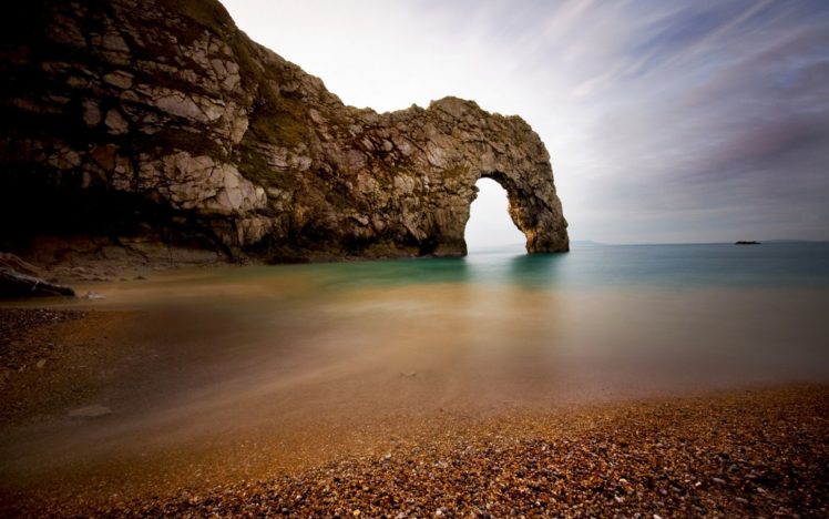 ocean, Shore, Durdle, Door, Limestone, Arch, Dorset, England HD Wallpaper Desktop Background
