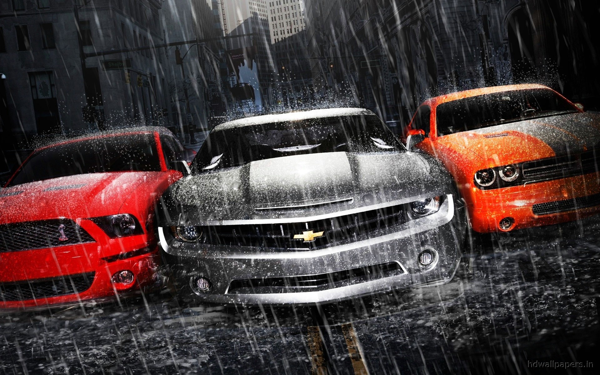cars, Dodge, Chevrolet, Camaro, Shelby, Mustang Wallpaper