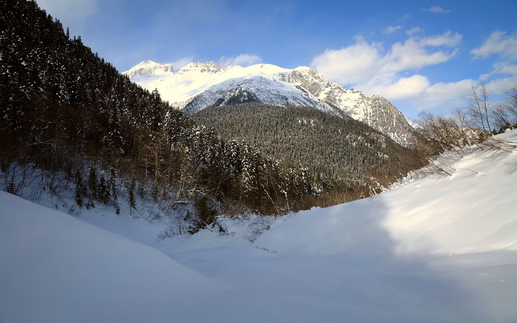 mountains, Snow Wallpaper