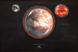 family, Moon, Earth, Digital, Art, Objects, 3d, Misc