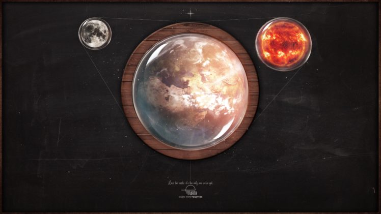 family, Moon, Earth, Digital, Art, Objects, 3d, Misc HD Wallpaper Desktop Background