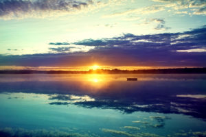 sunset, Lake, Reflection, Sunlight