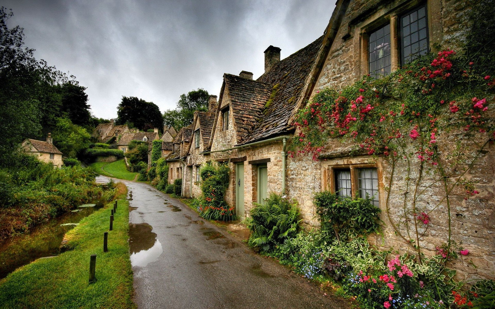 architecture, Village, Houses, Road Wallpaper