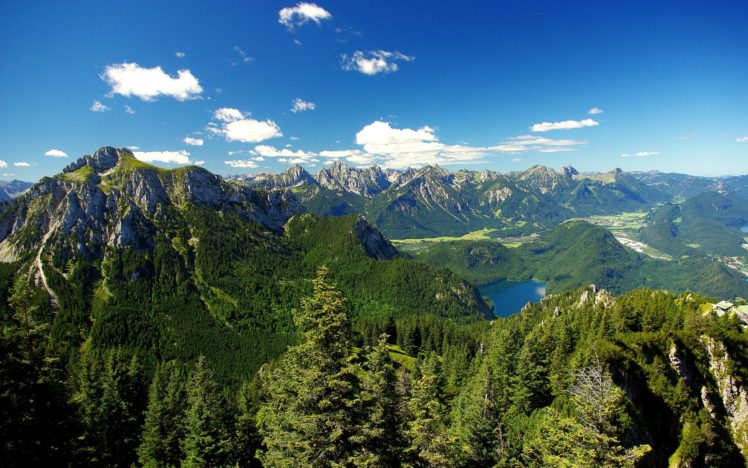 mountains, Alps, Landscape, Lake, Forest HD Wallpaper Desktop Background