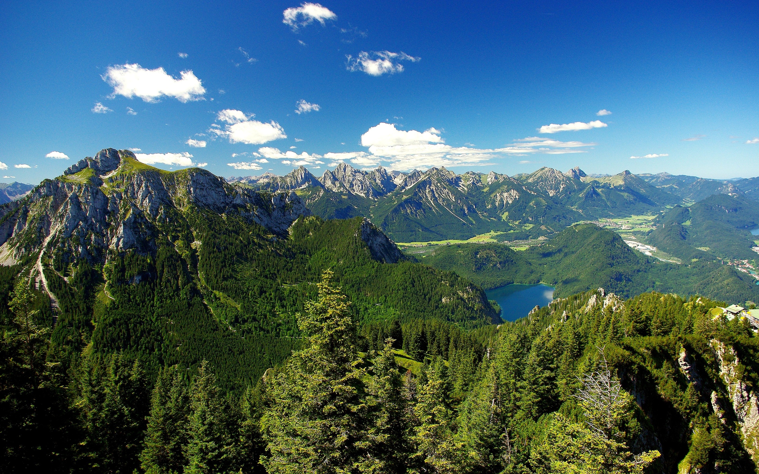 mountains, Alps, Landscape, Lake, Forest Wallpaper