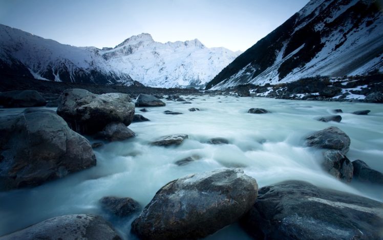 ice, Mountains, Landscapes, Nature, Snow, Rock, Glacier, New, Zealand HD Wallpaper Desktop Background