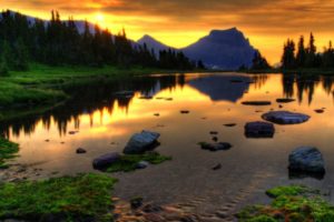 sunset, Landscapes, Nature, Lakes, Reflections