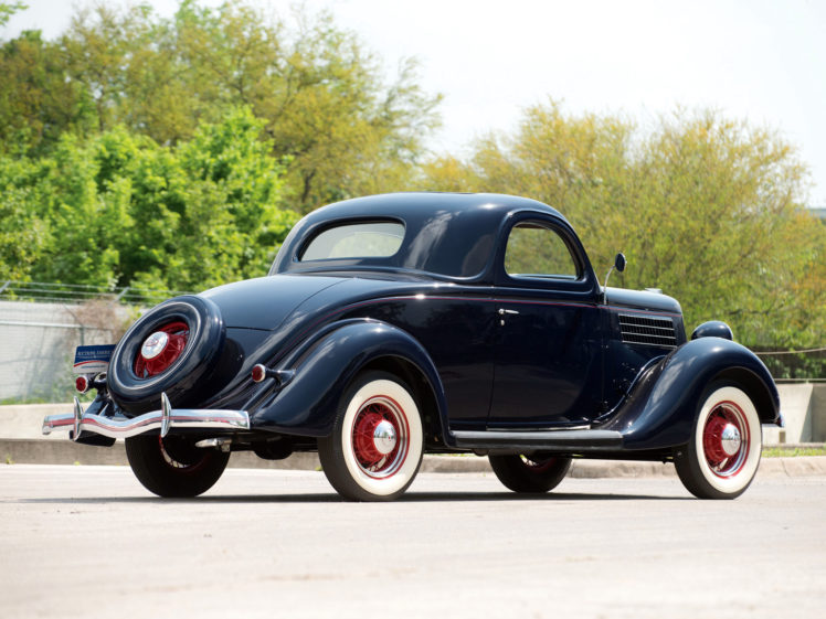 1935, Ford, V8, Deluxe, 3 window, Coupe, 48 720, Retro, V 8 HD Wallpaper Desktop Background
