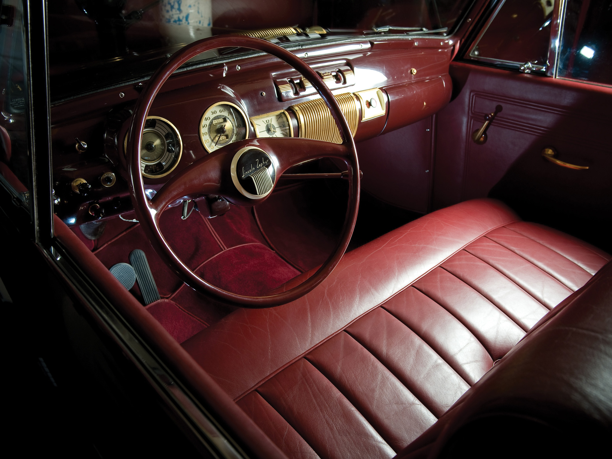 1940, Lincoln, Zephyr, Continental, Cabriolet, Retro, Luxury, Interior Wallpaper
