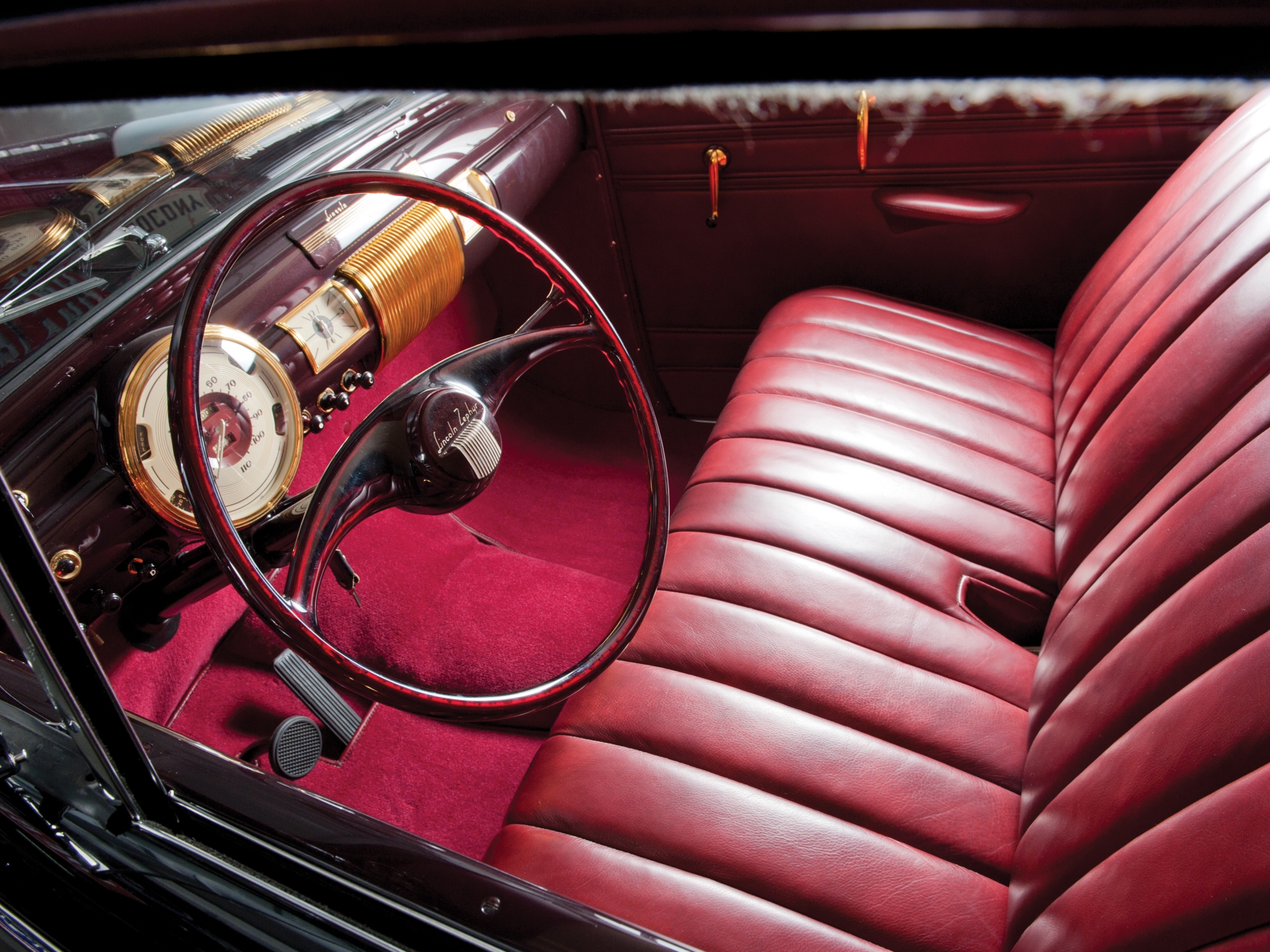 1940, Lincoln, Zephyr, Convertible, Coupe, Retro, Luxury, Interior Wallpaper