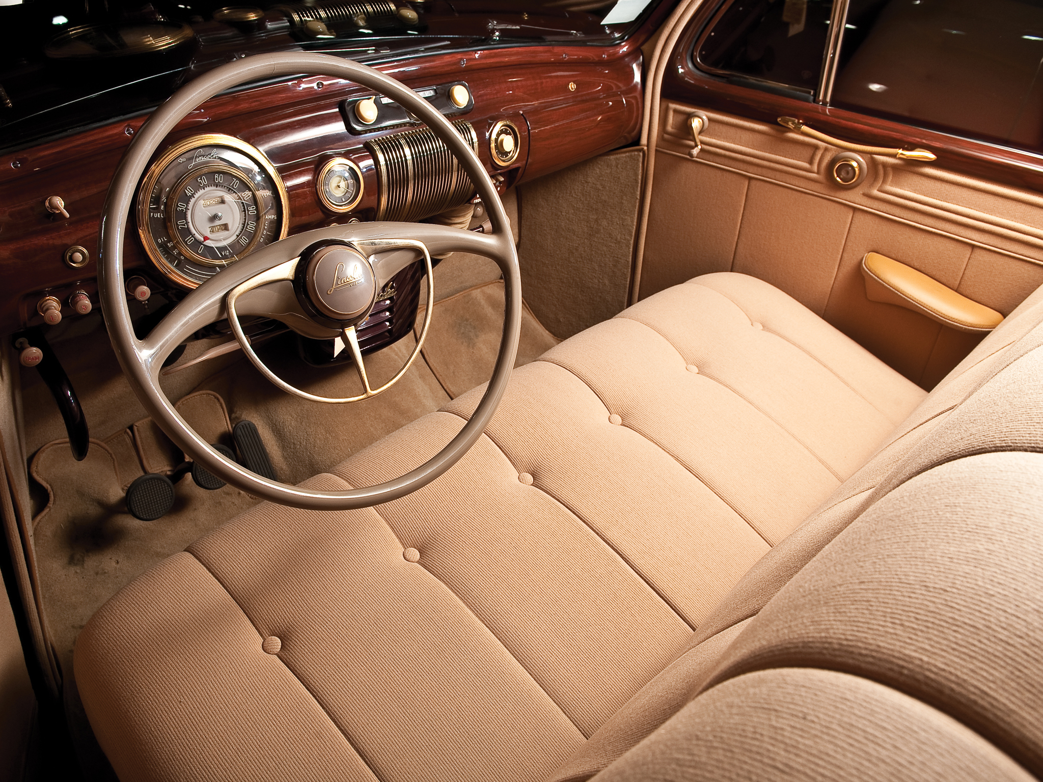 1941, Lincoln, Custom, Limousine, Retro, Luxury, Interior Wallpaper