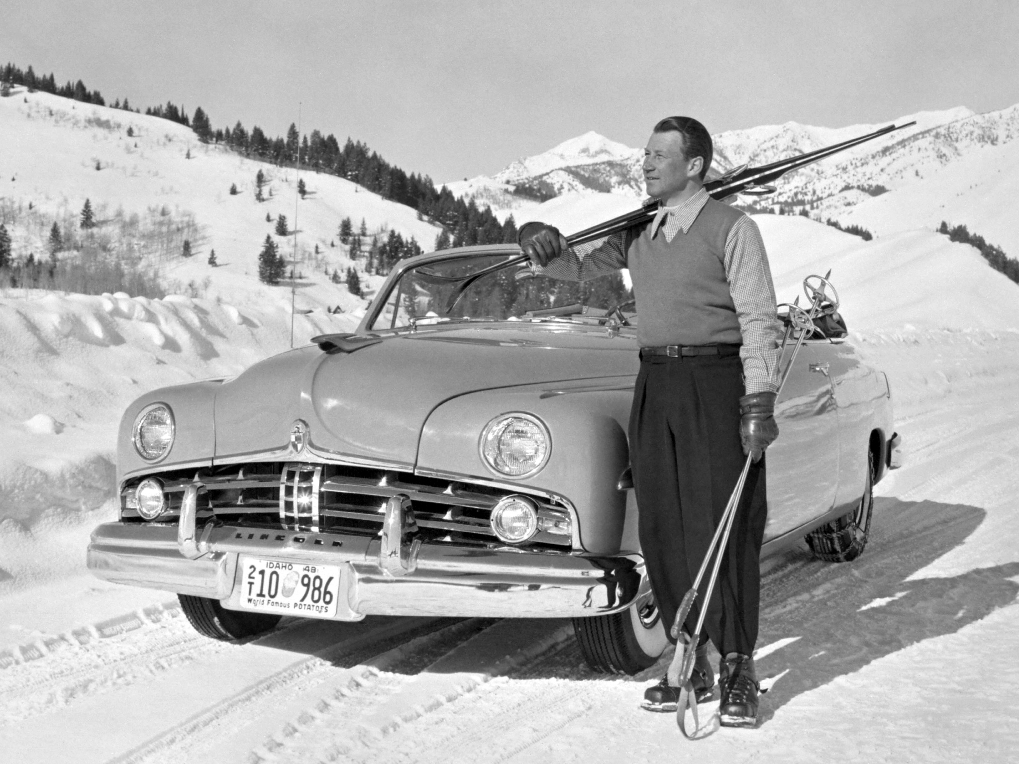 1949, Lincoln, Cosmopolitan, Convertible, 76, Retro, Winter, Snow Wallpaper