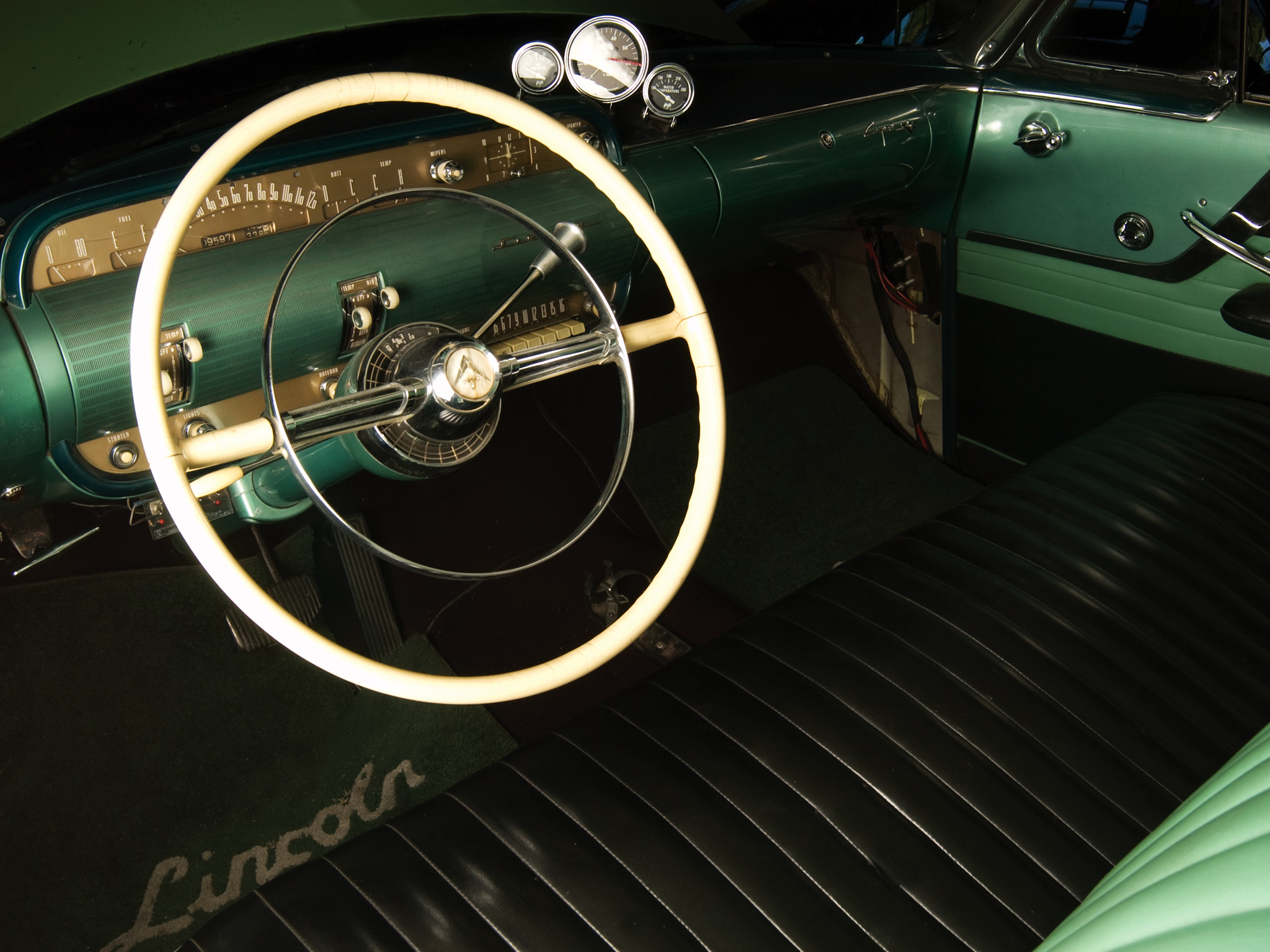 1954, Lincoln, Capri, Panamericana, Road, Racer, Retro, Race, Racing, Interior Wallpaper