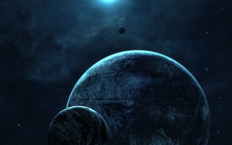 blue, Outer, Space, Planets, Calm HD Wallpaper Desktop Background