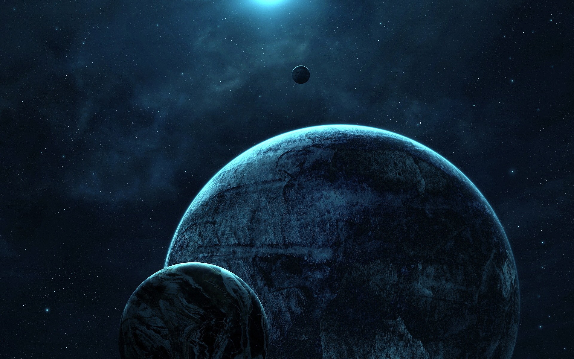blue, Outer, Space, Planets, Calm Wallpaper