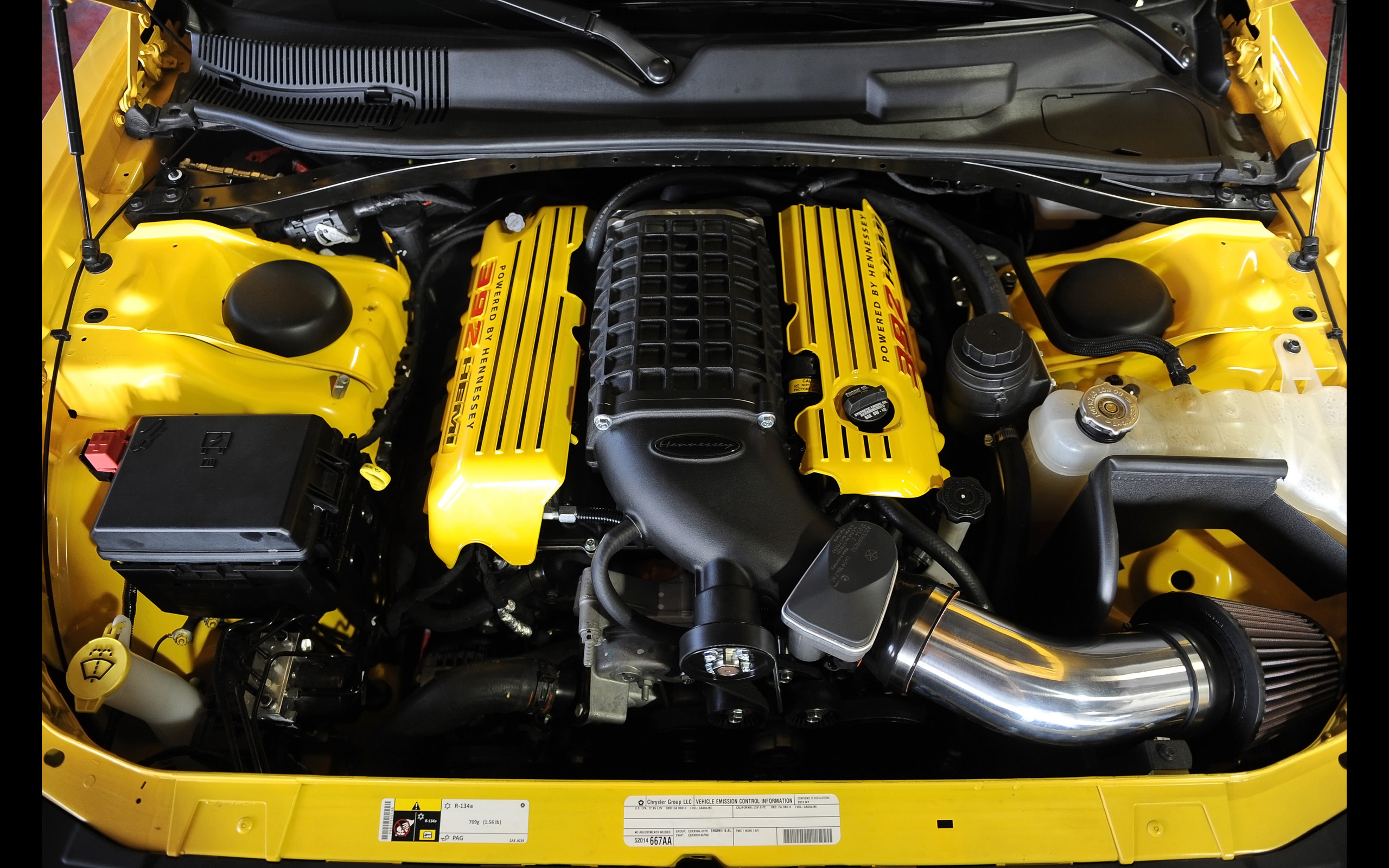 2013, Hennessey, Dodge, Challenger, Srt8, 392, Yellow, Jacket, Muscle, Engine Wallpaper