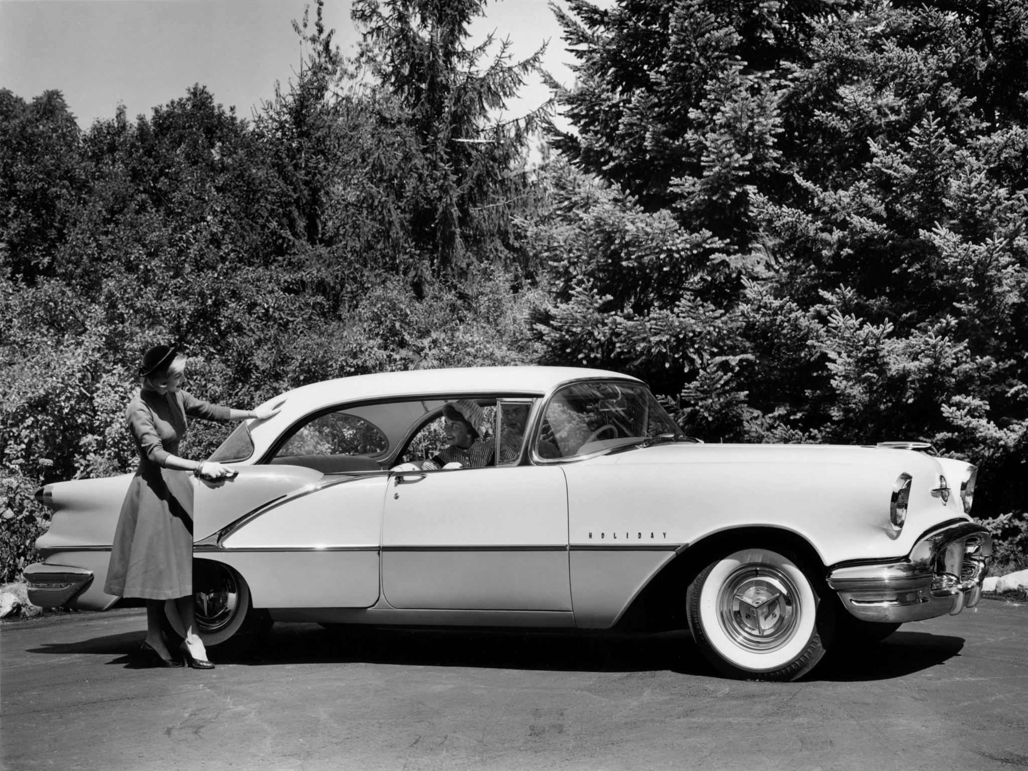 1956, Oldsmobile, Super 88, Holiday, Sedan, Retro Wallpaper