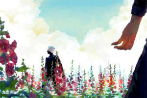 naruto, Clouds, Flowers, Hatake, Kakashi, Lotus, Temple, Male, Mask, Naruto, Naruto, Shippuden, Sky, Umino, Iruka, White, Hair