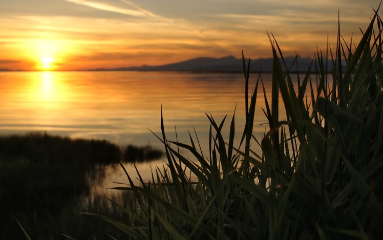 sunset, Sun, Lakes HD Wallpaper Desktop Background