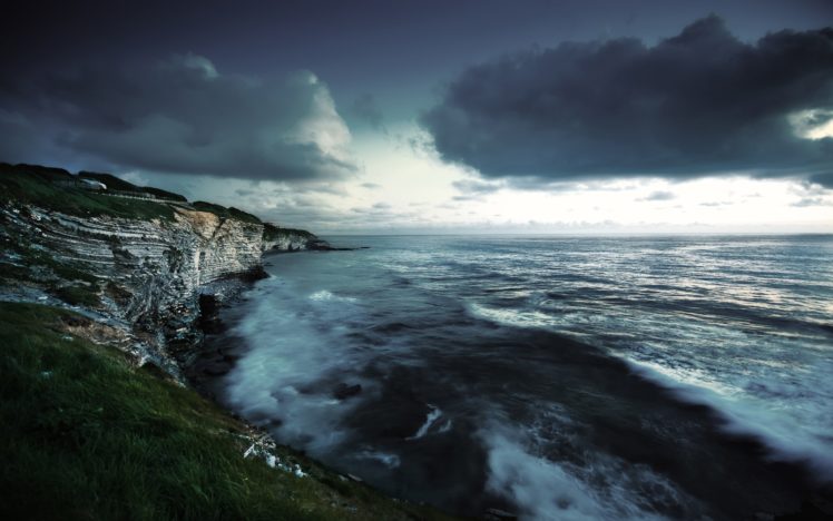 landscapes, Seas, Cliffs, Evening HD Wallpaper Desktop Background