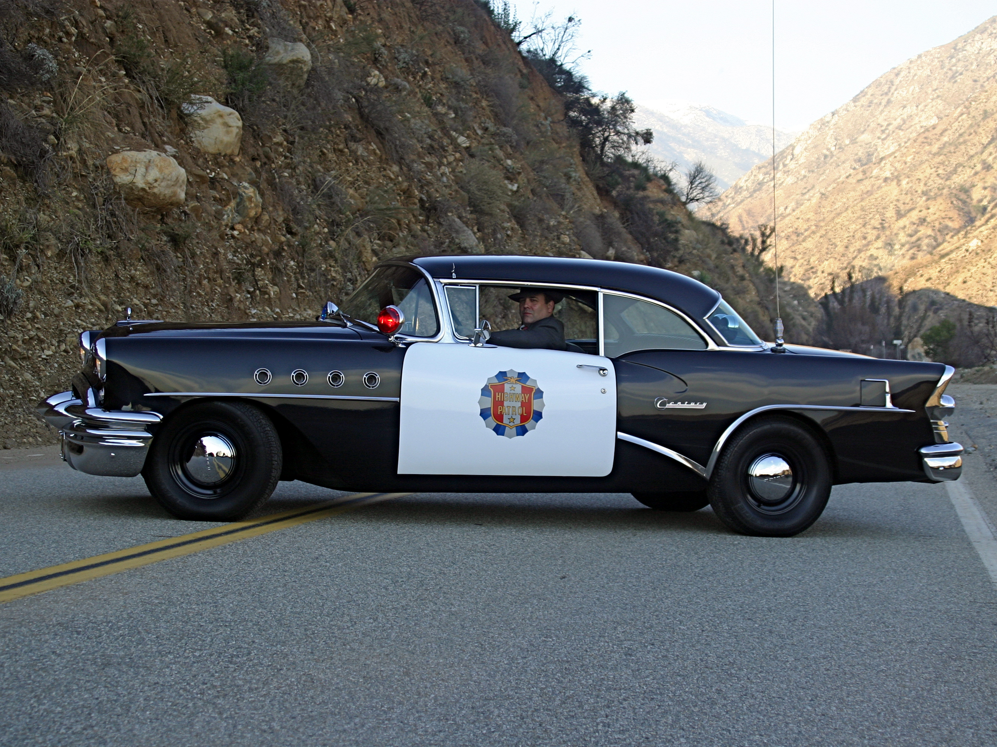 1955, Buick, Century, Sedan, Highway, Patrol, Police, Retro Wallpaper