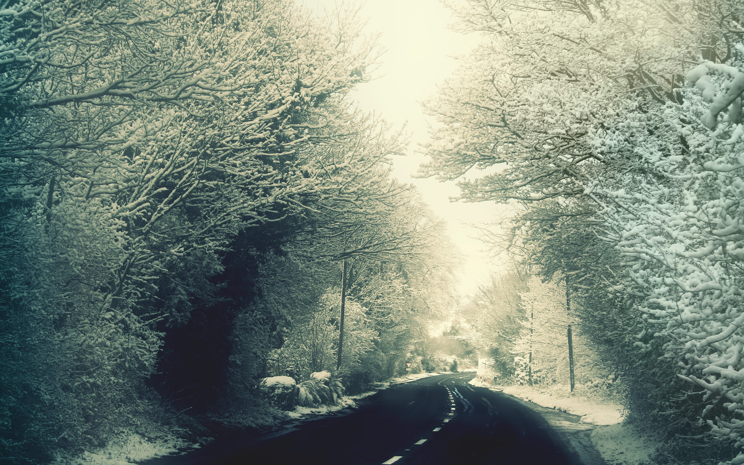 winter, Road Wallpaper