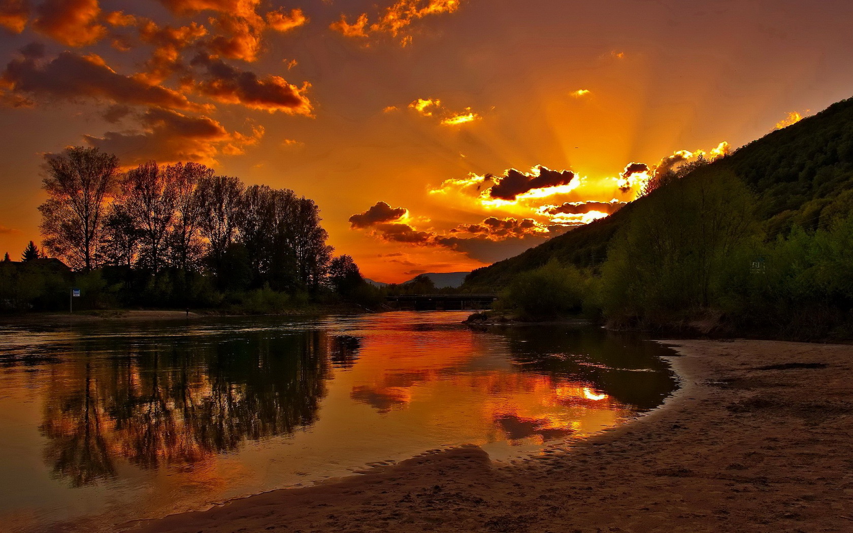 landscape, Lake, Reflection Wallpaper