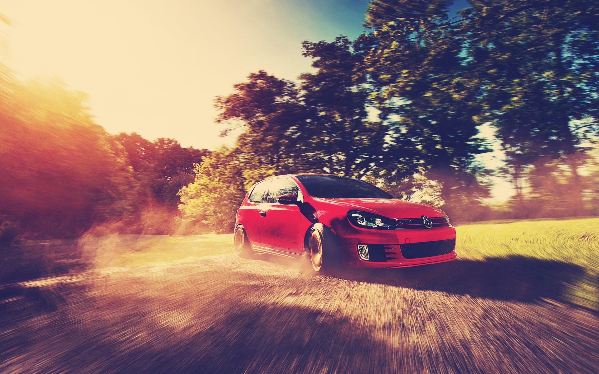 cars, Outdoors, Motion, Blur, Volkswagen, Volkswagen, Scirocco, Warm Wallpaper